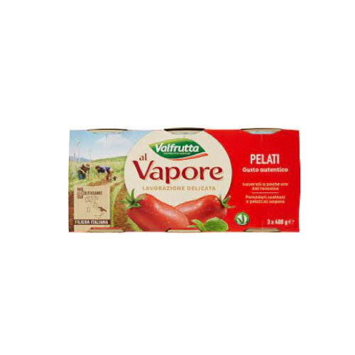 Valfrutta Salcë Domate të Qëruara Pako Kanaçe 400Gr