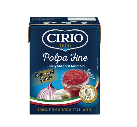 Cirio Salce Polpa me Domate Qepë dhe Hudhër Tetrapak 390gr