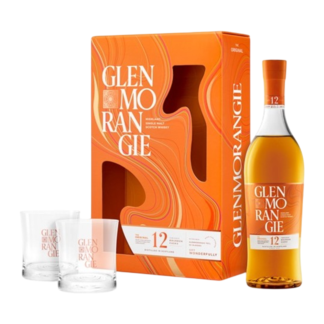 Glenmorangie 12-Year Malt Scotch Whisky Box+ 2 Glasses 40% 0.7L