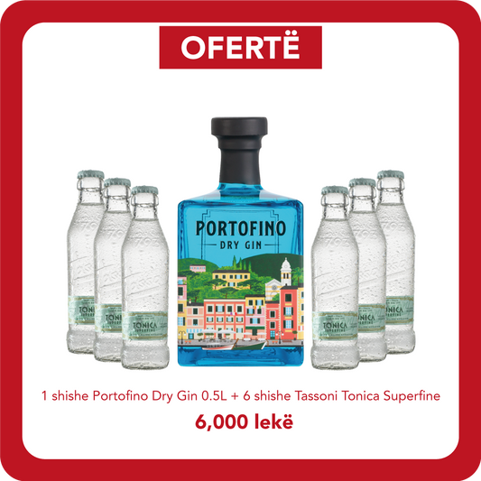 1 Portofino Gin 0.5L + 6 shishe Tassoni Tonica Superfine 0.18L