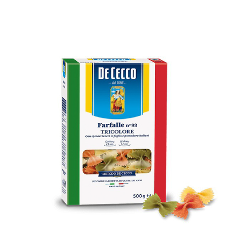 De Cecco Pasta Farfalle Tricolor Paketim 500Gr